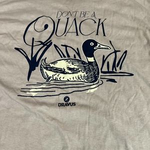 Dravus Shirt Mens Large Beige Short Sleeve Dont Be A Quack Duck Outdoors New